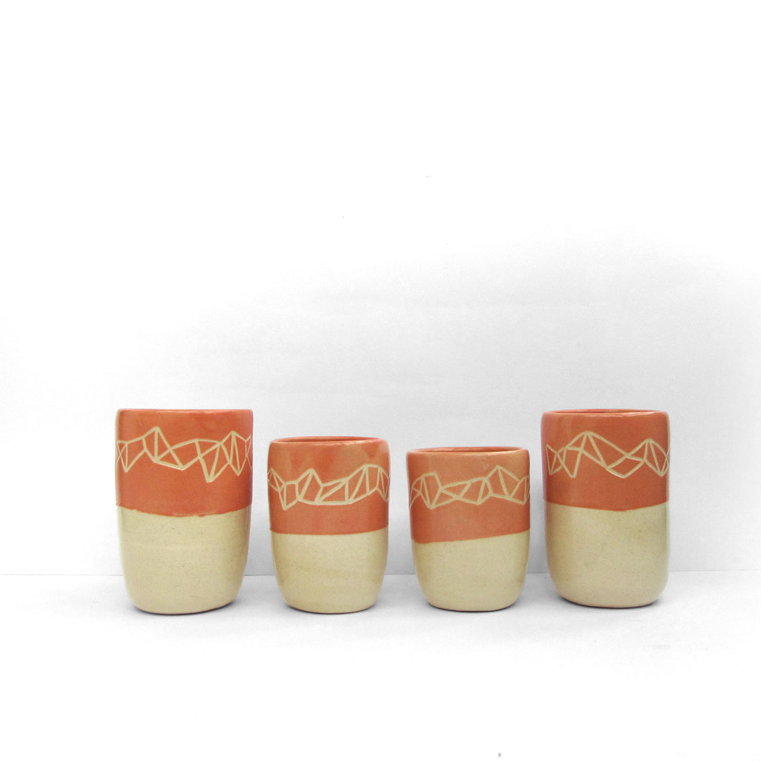 Taza Fink naranja cerámica artesanal