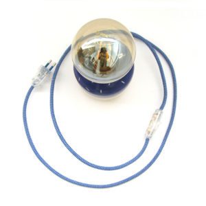 Lámpara Polar azul cobalto Cerámica artesanal diseño bombilla globo vintage